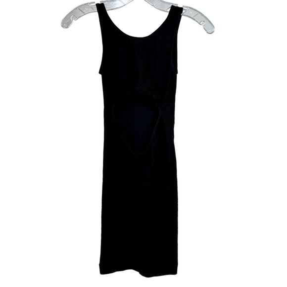 Bebe Women's Small Bodycon Tank Dress Mini Black Back Cut Out Spandex - Picture 2 of 3